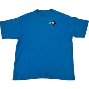 Vintage Disney Mickey Mouse Pocket Crew Short Sleeve T Shirt Single Stitch L